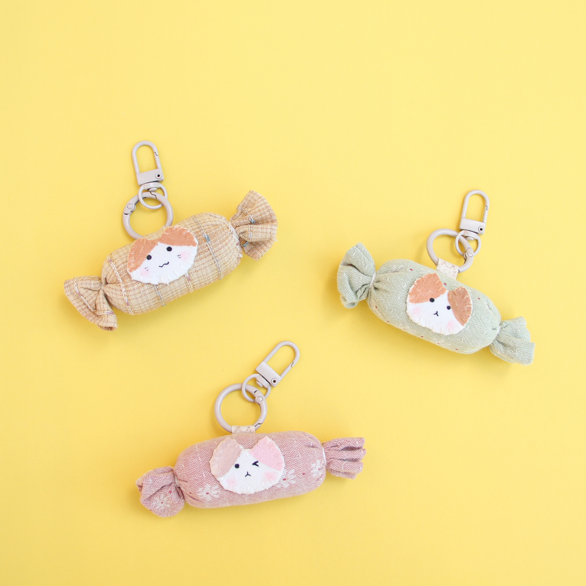 Little Candy Cat — Handmade Fabric Keychain