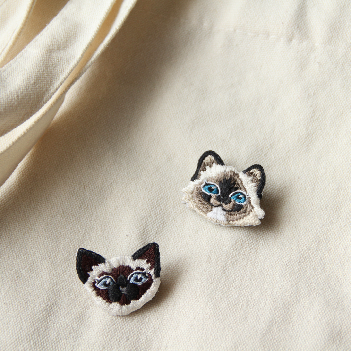 Pointed Cat Hand-Embroidered Brooch