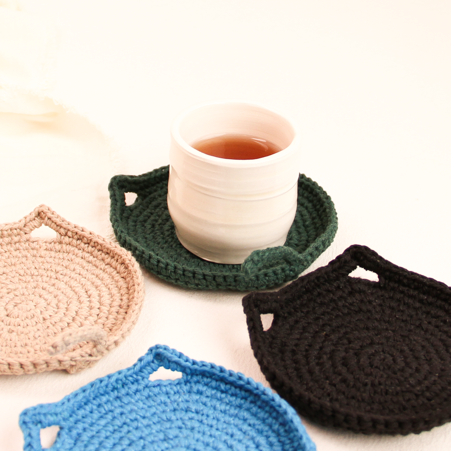 Handmade Crochet Cat Coaster