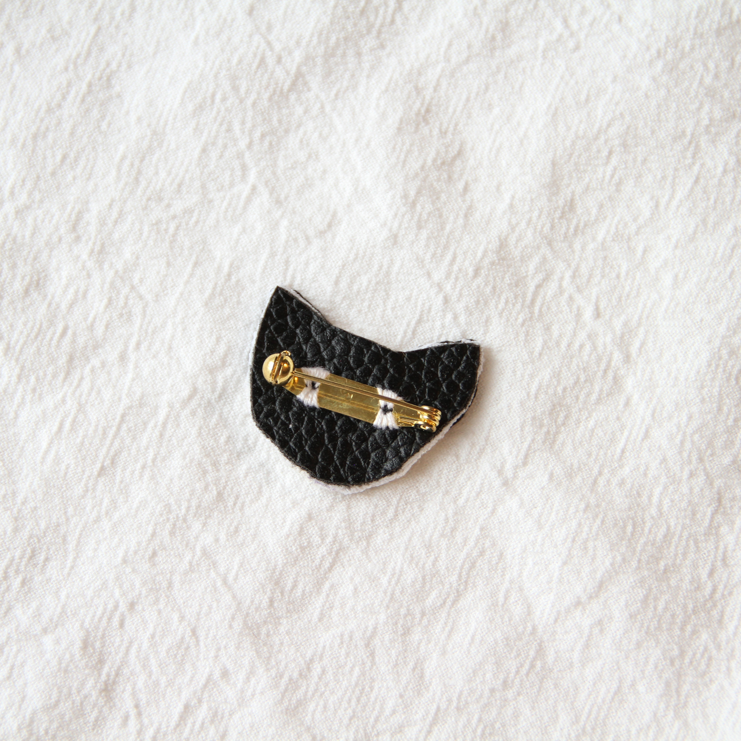Pointed Cat Hand-Embroidered Brooch