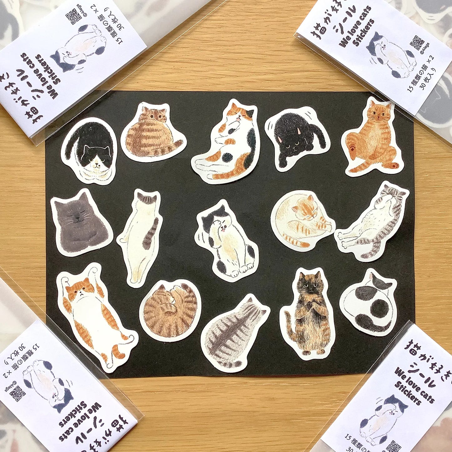 Cat Lover Flake Sticker Gift Set