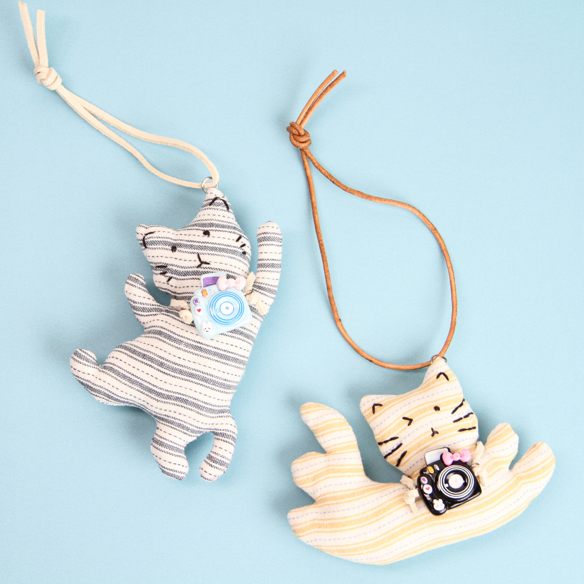 Little Cat Photographer — Handmade Fabric Charm