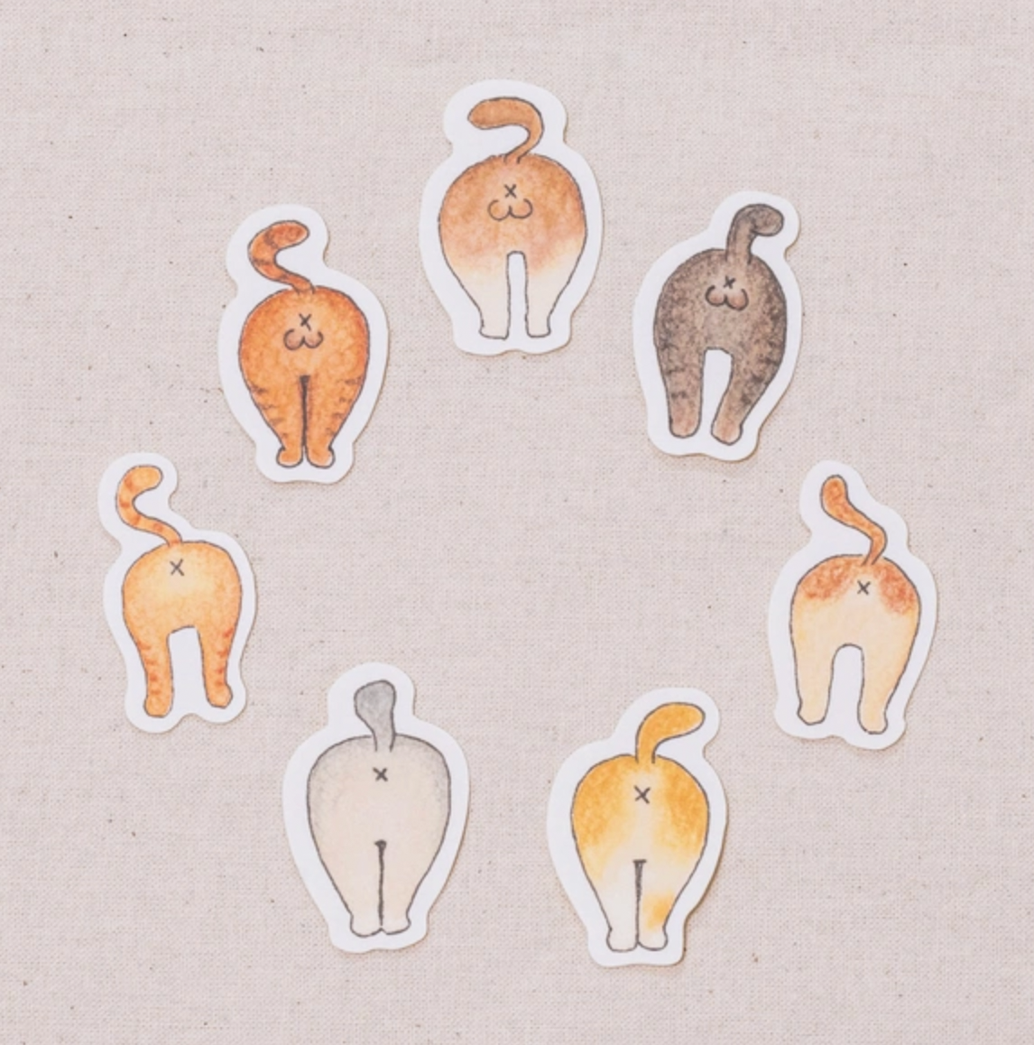 Neko Butt Flake Sticker Set