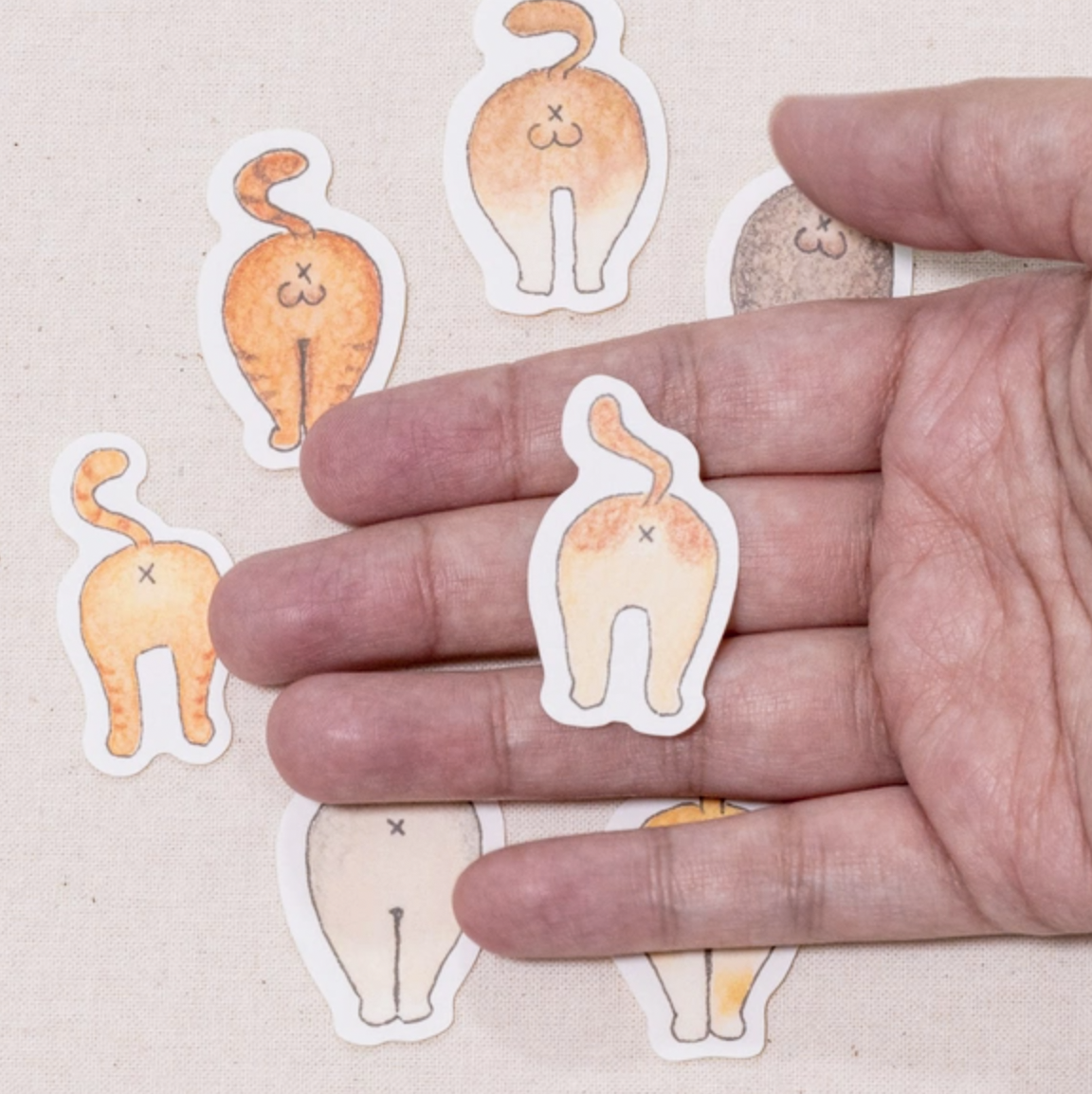 Neko Butt Flake Sticker Set