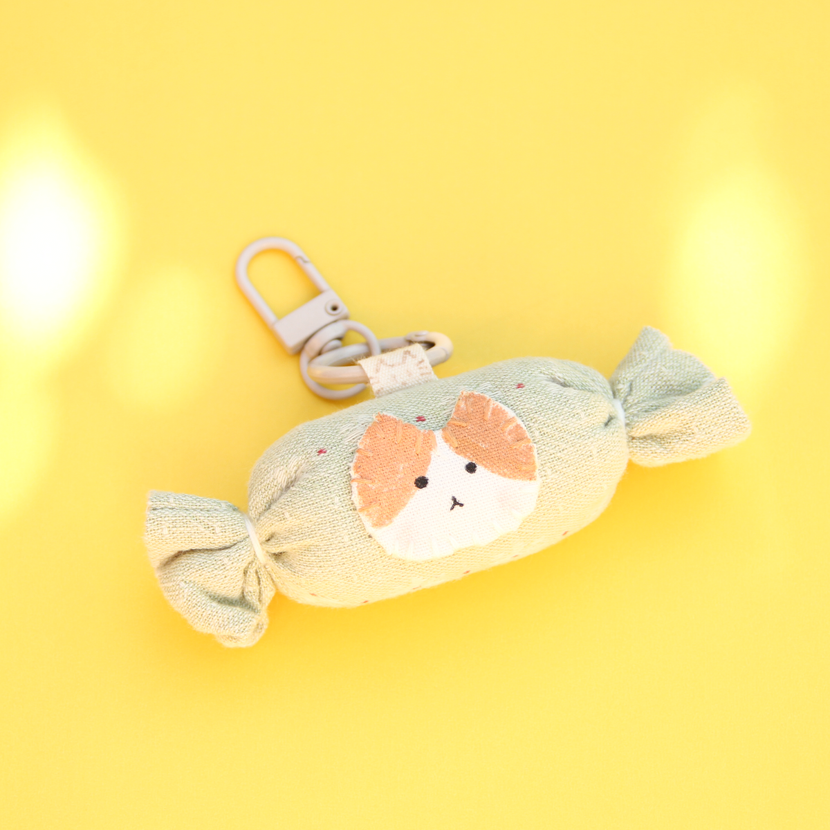 Little Candy Cat — Handmade Fabric Keychain