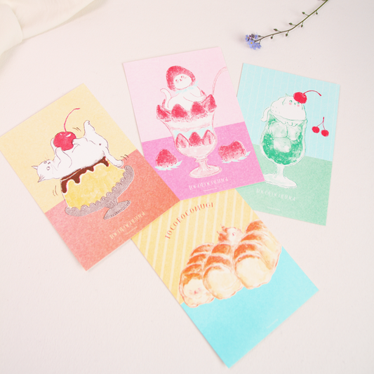 Retro-Printed Komugi Café Postcards