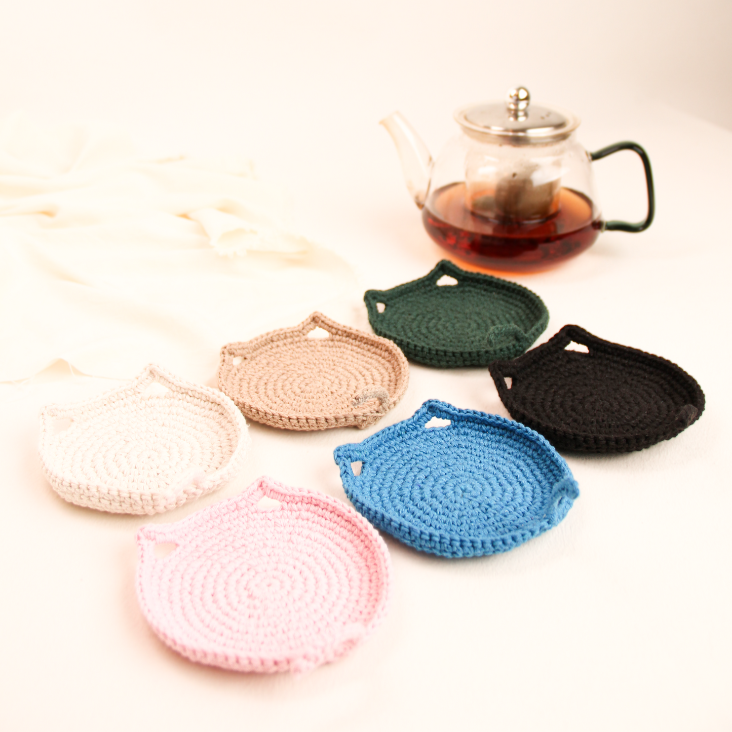 Handmade Crochet Cat Coaster