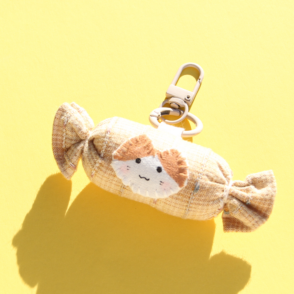 Little Candy Cat — Handmade Fabric Keychain