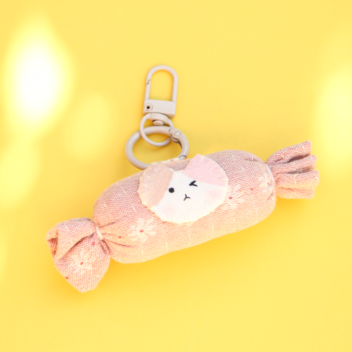 Little Candy Cat — Handmade Fabric Keychain