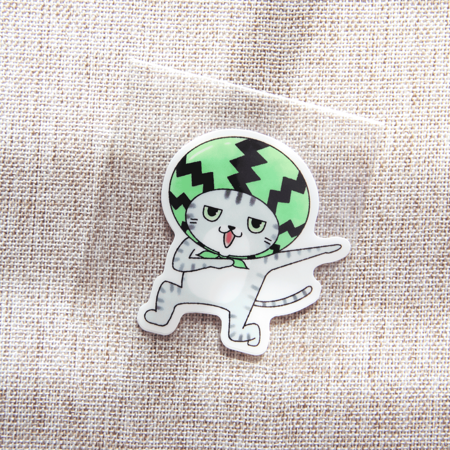 Watermelon Cat Static-Cling Sticker