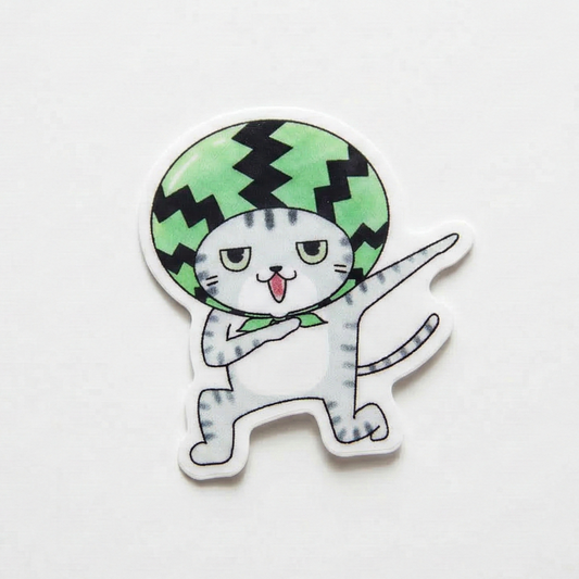 Watermelon Cat Static-Cling Sticker